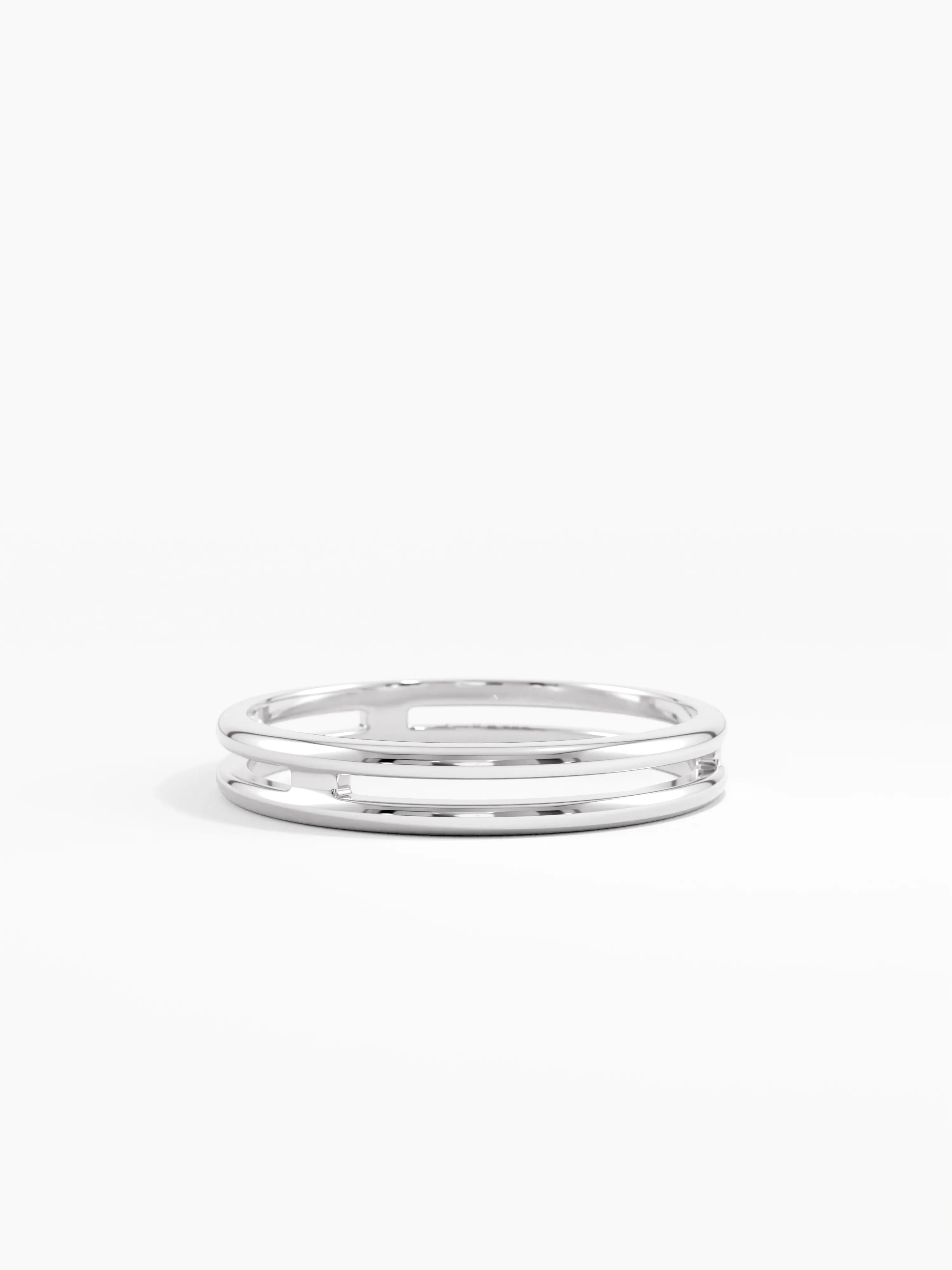 Double Band Stacking Ring, solid gold ring, view 7 | DiaFifth