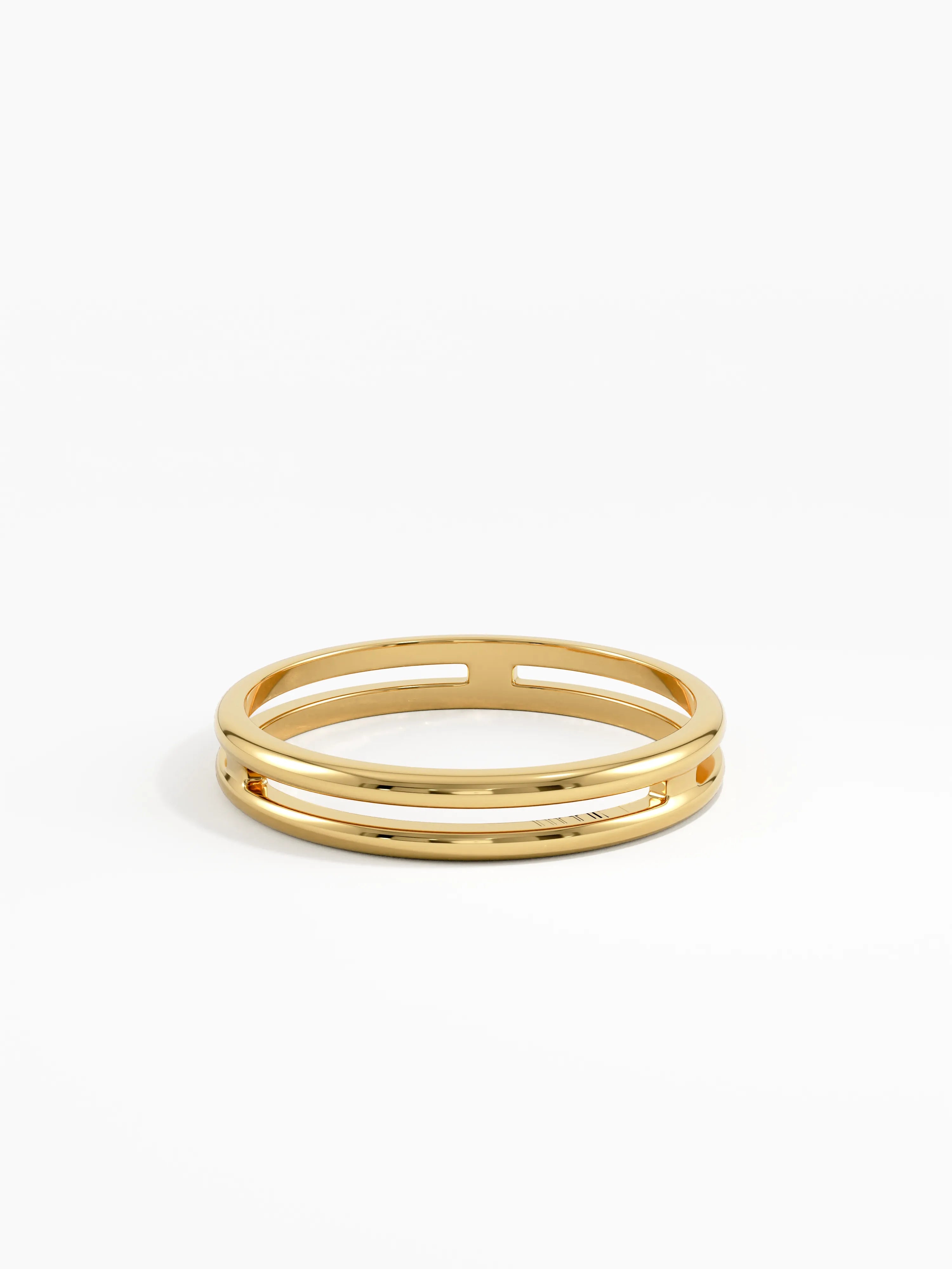 Double Band Stacking Ring, solid gold ring, view 8 | DiaFifth
