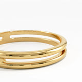 Double Band Stacking Ring, solid gold ring, view 2 | DiaFifth