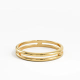 Double Band Stacking Ring, solid gold ring, view 4 | DiaFifth