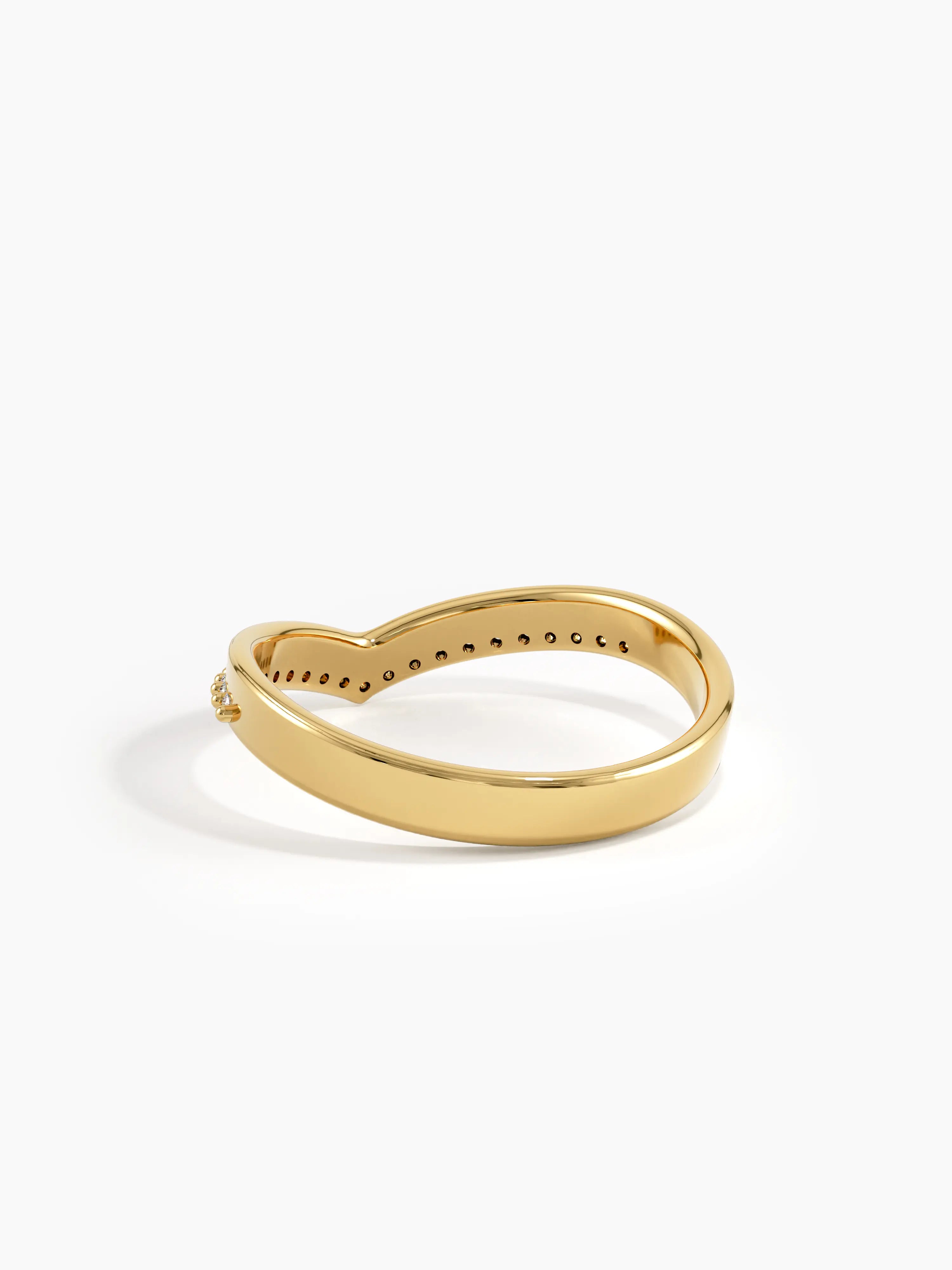 Pave Chevron Ring, solid gold ring, view 8 | DiaFifth