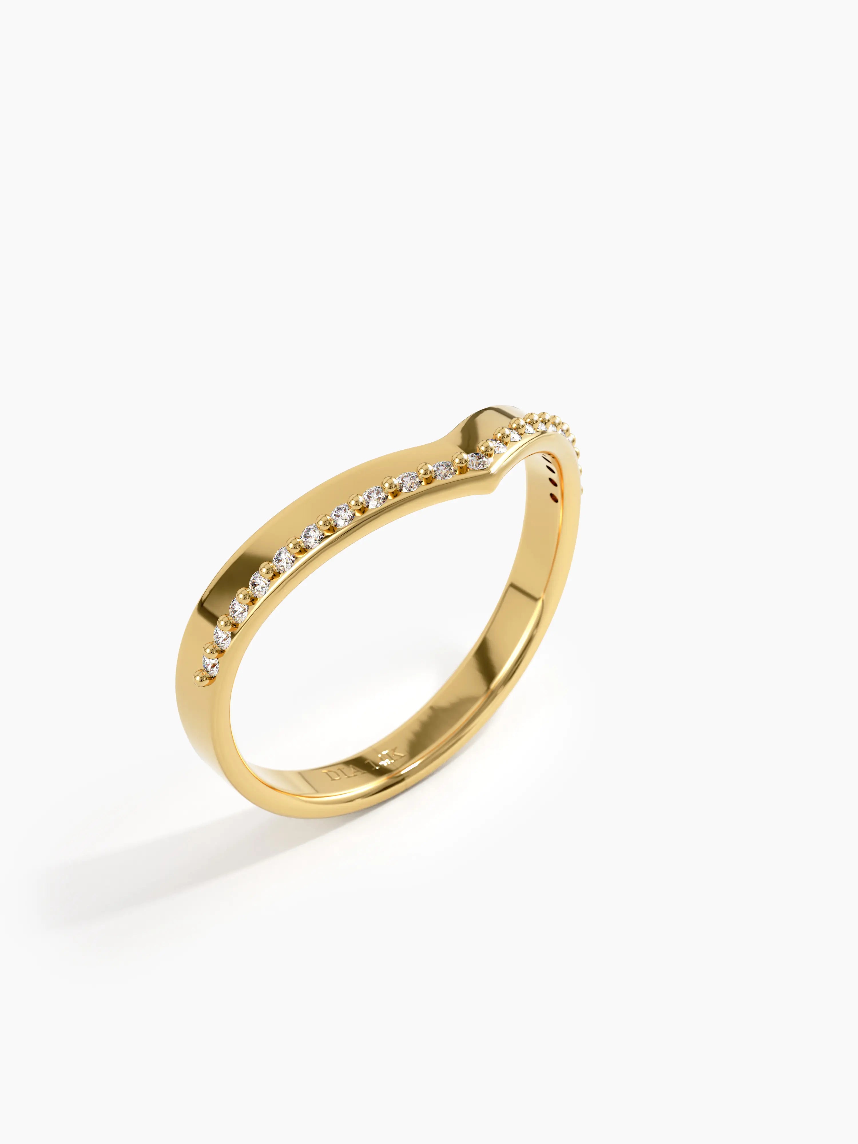 Pave Chevron Ring, solid gold ring, view 5 | DiaFifth