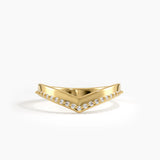 Pave Chevron Ring, solid gold ring | DiaFifth