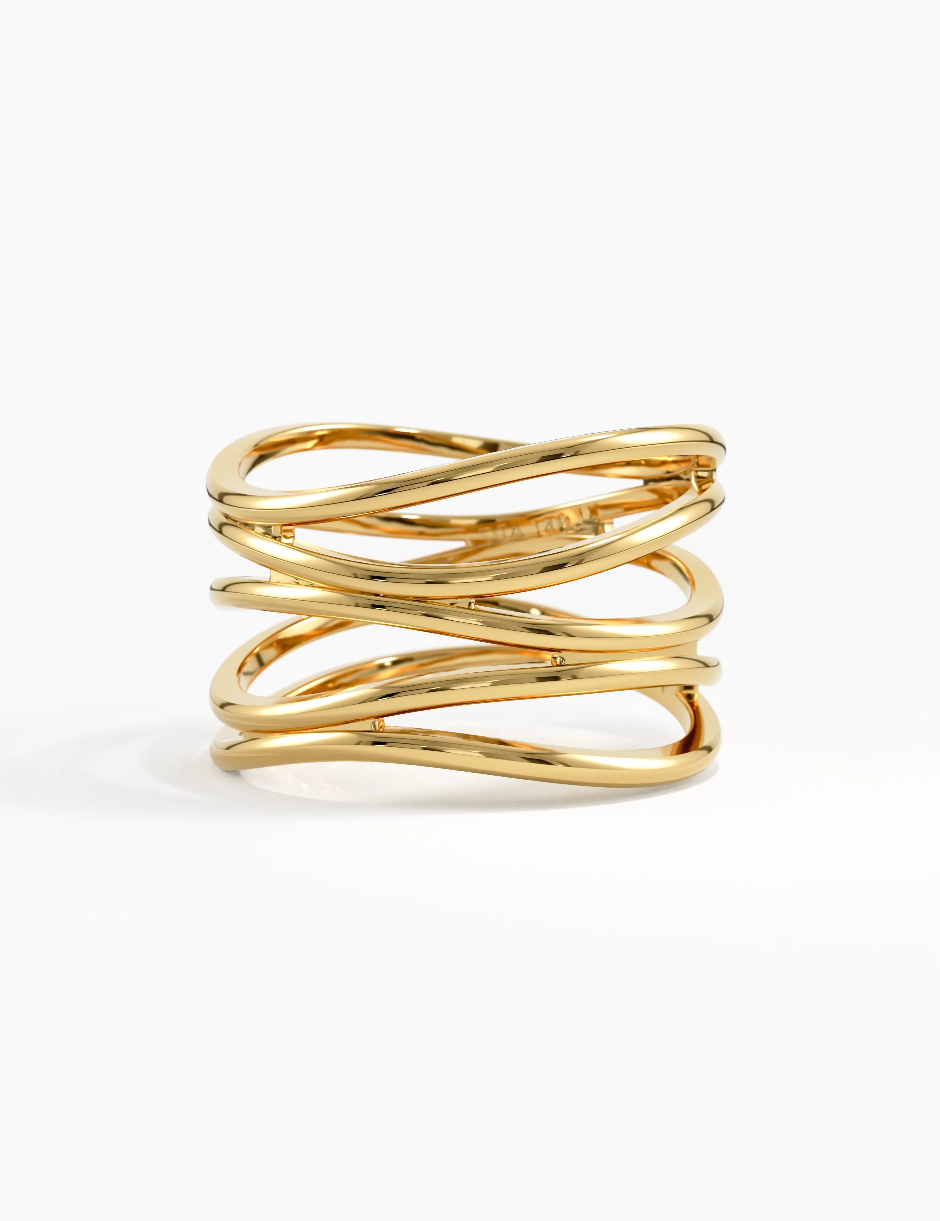 Wire Statement Ring, solid gold ring | DiaFifth
