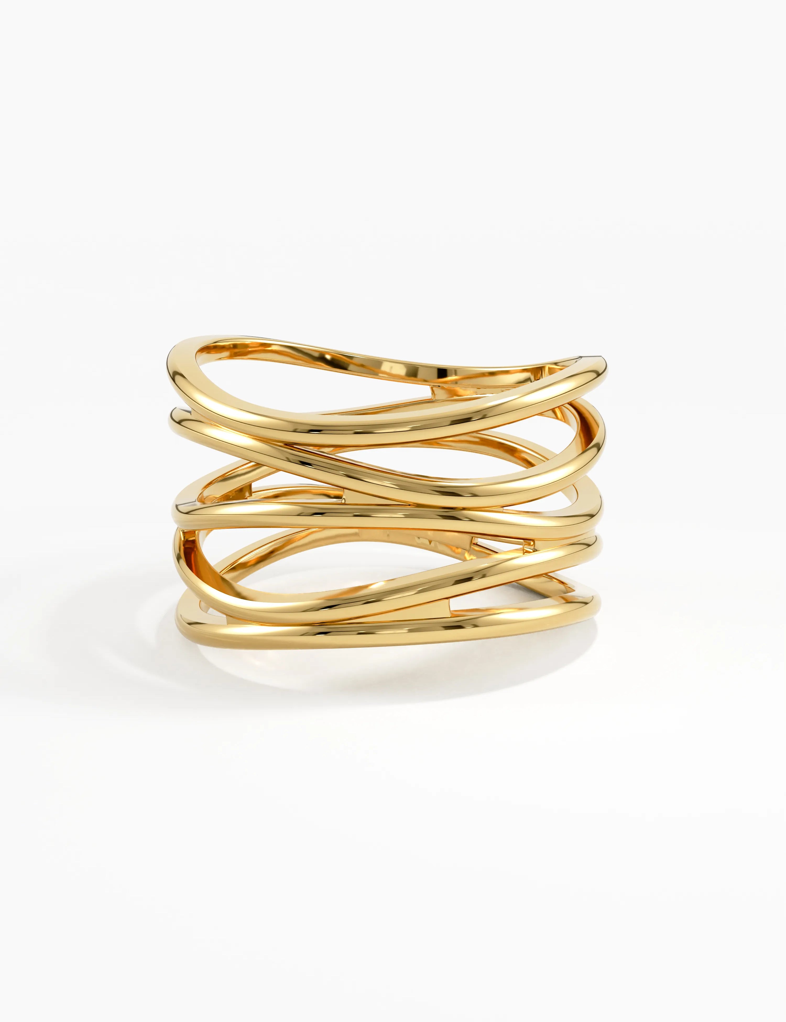 Wire Statement Ring, solid gold ring, view 8 | DiaFifth