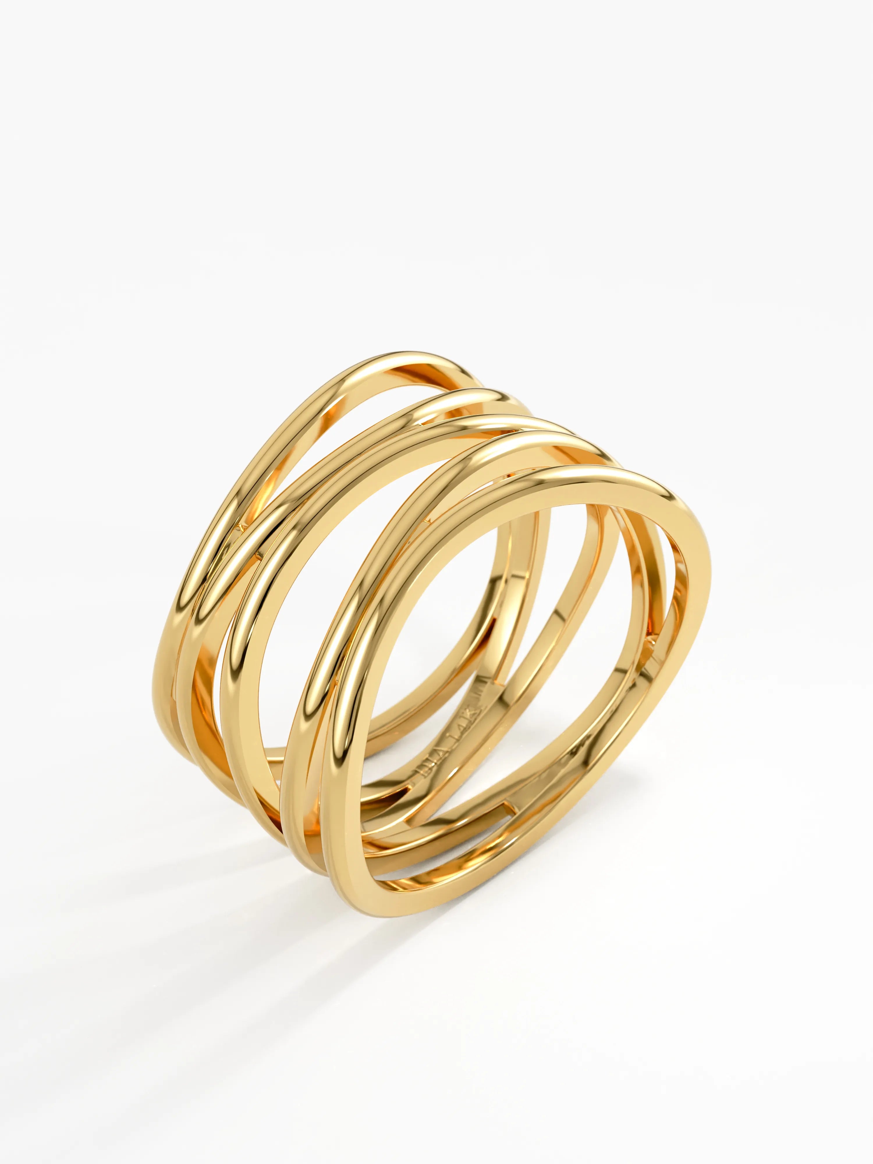 Wire Statement Ring, solid gold ring, view 5 | DiaFifth
