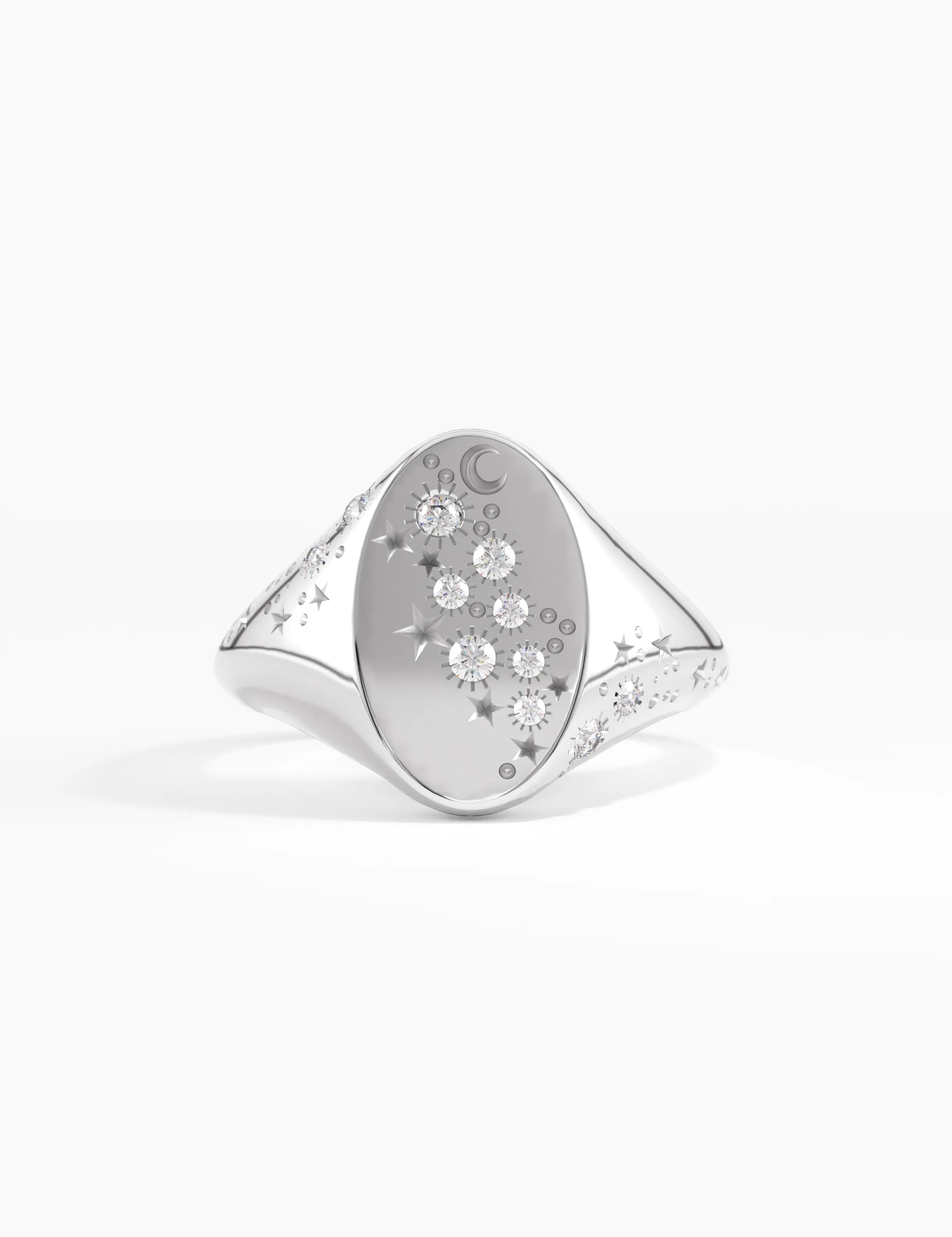 Celestial Signet Ring, solid gold ring, view 7 | DiaFifth
