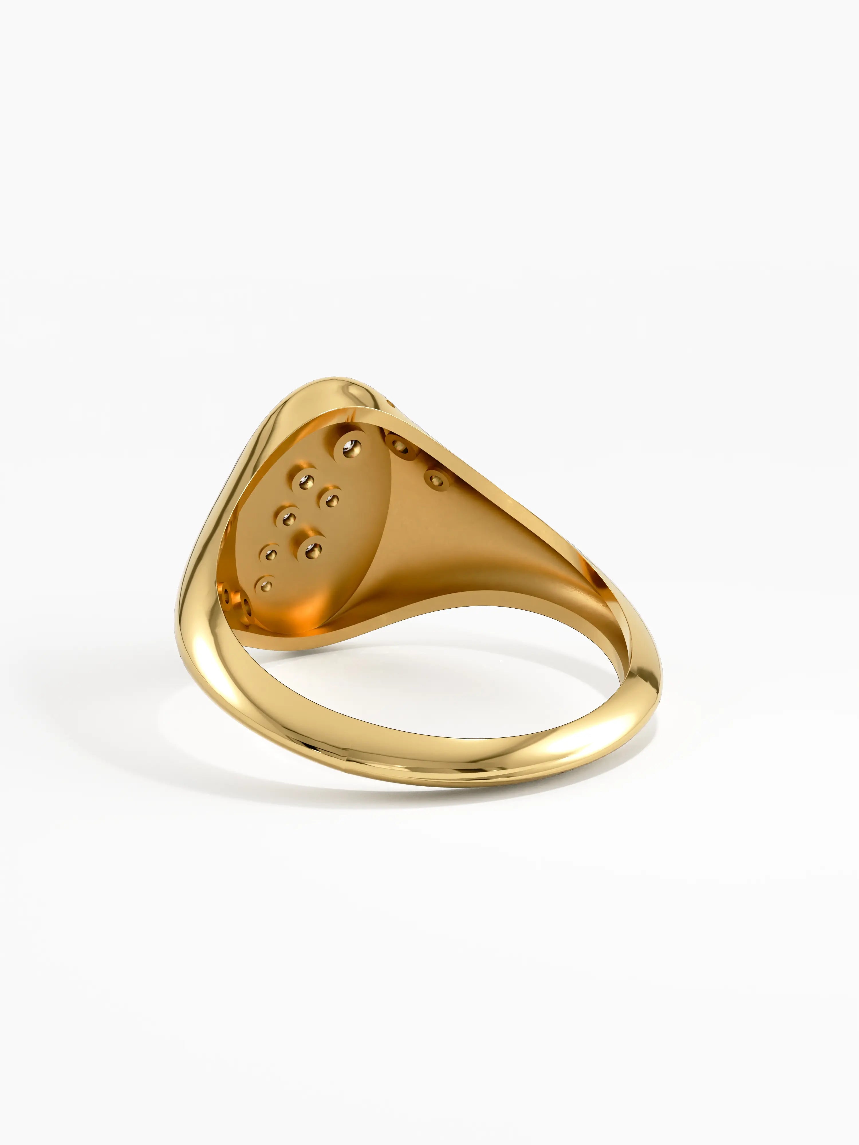 Celestial Signet Ring, solid gold ring, view 4 | DiaFifth