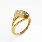 Celestial Signet Ring, solid gold ring, view 5 | DiaFifth