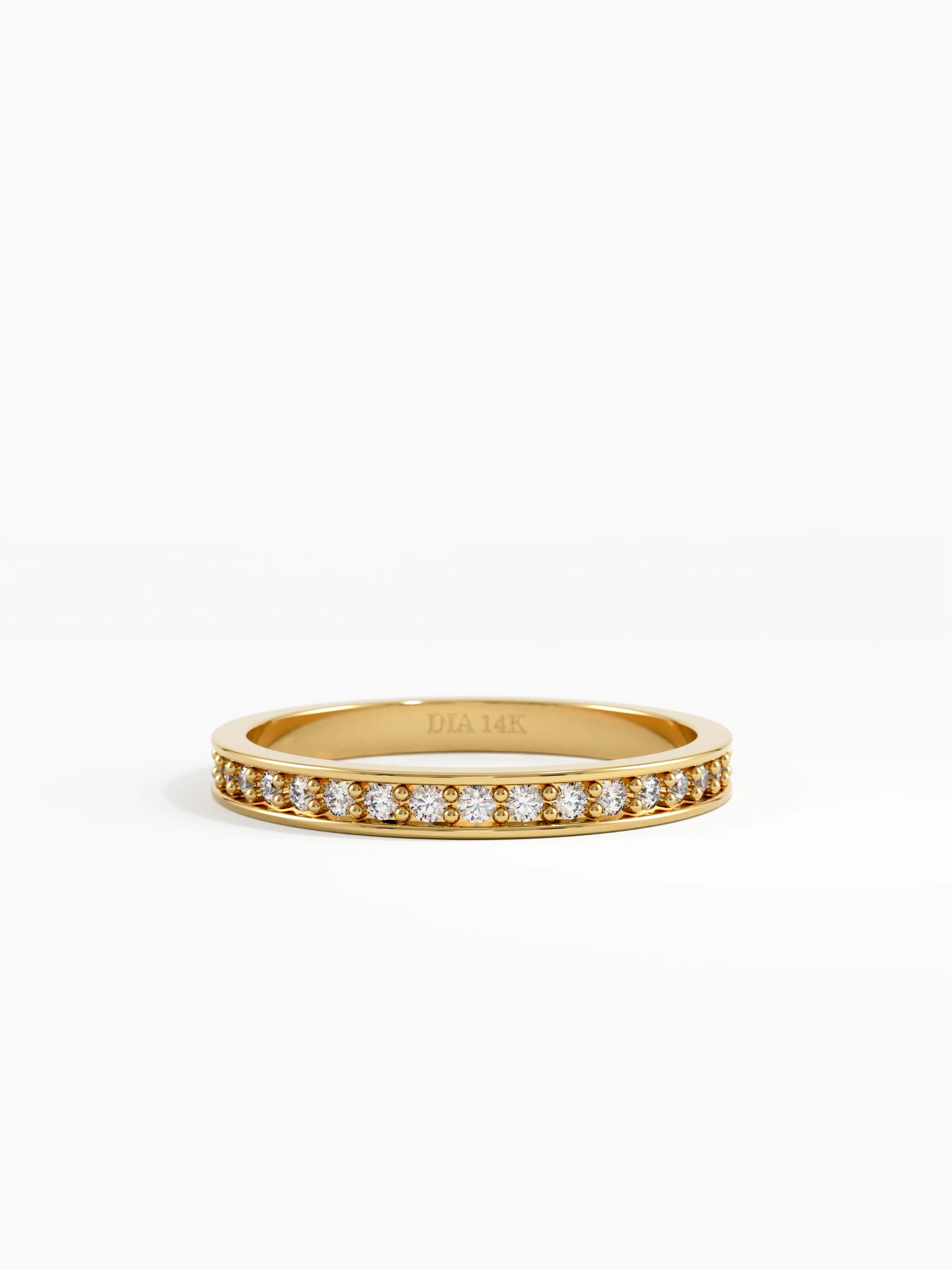 Channel Set Eternity Band, solid gold ring | DiaFifth