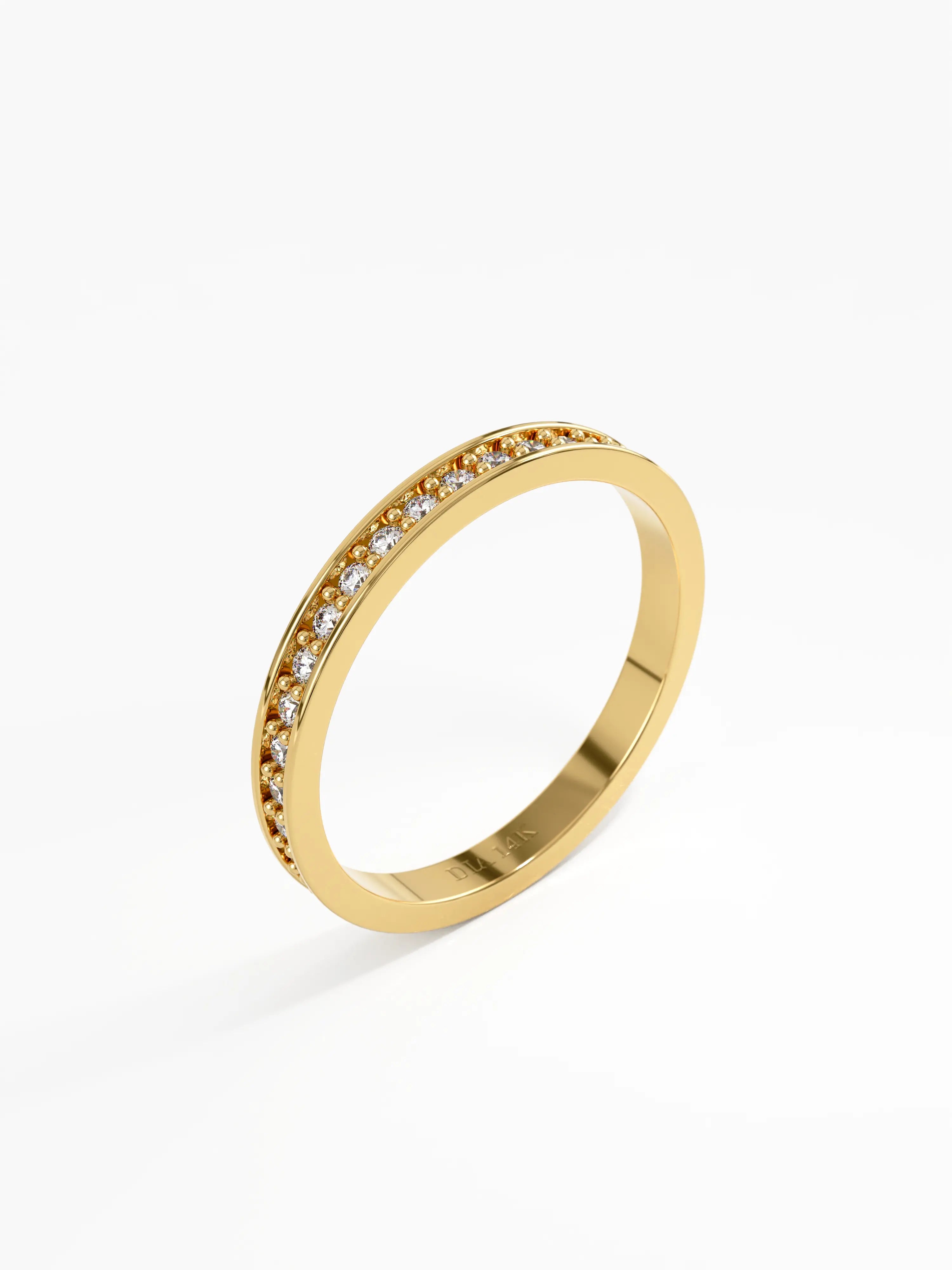 Channel Set Eternity Band, solid gold ring, view 5 | DiaFifth
