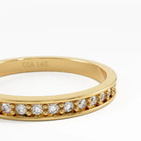 Channel Set Eternity Band, solid gold ring, view 2 | DiaFifth