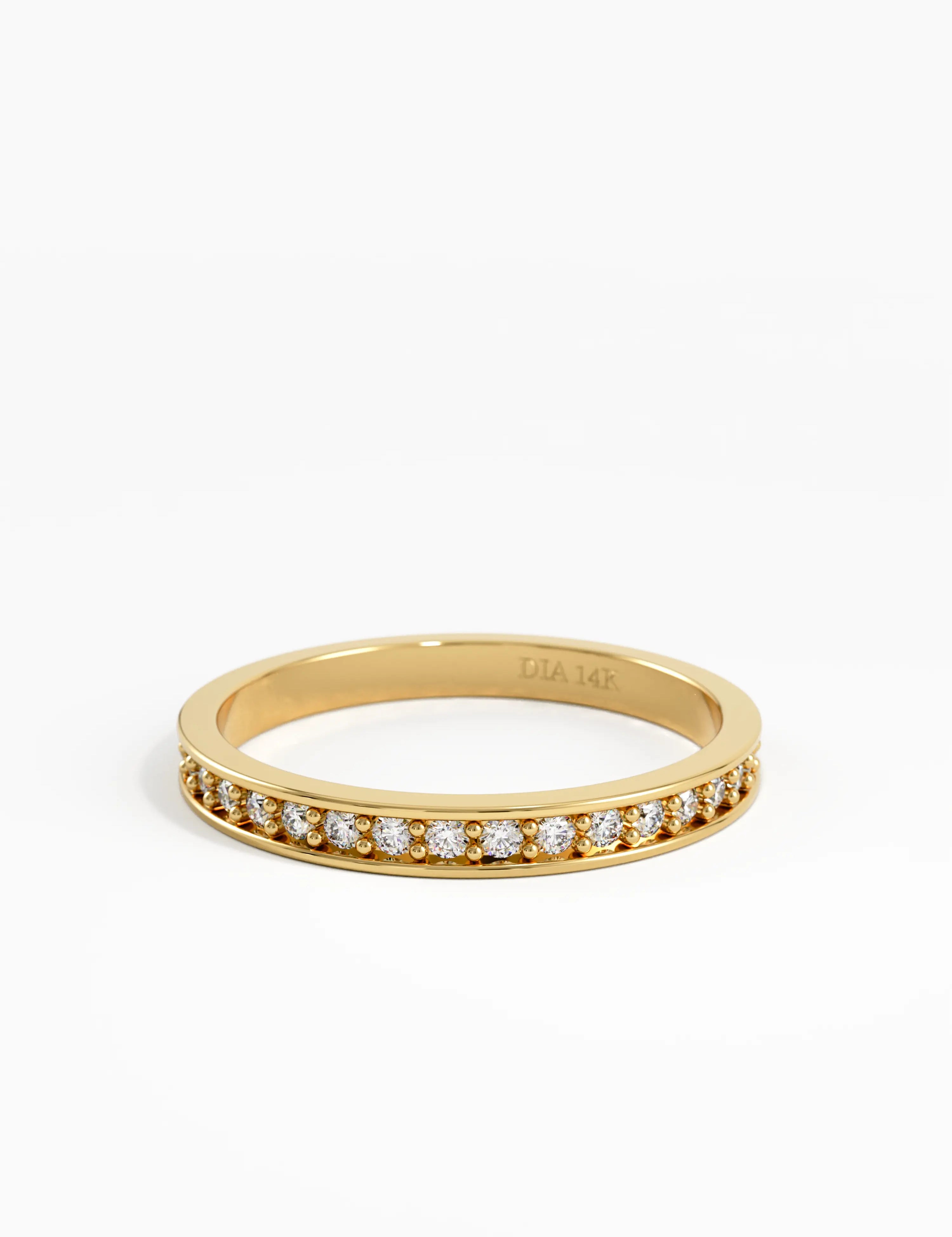 Channel Set Eternity Band, solid gold ring, view 4 | DiaFifth