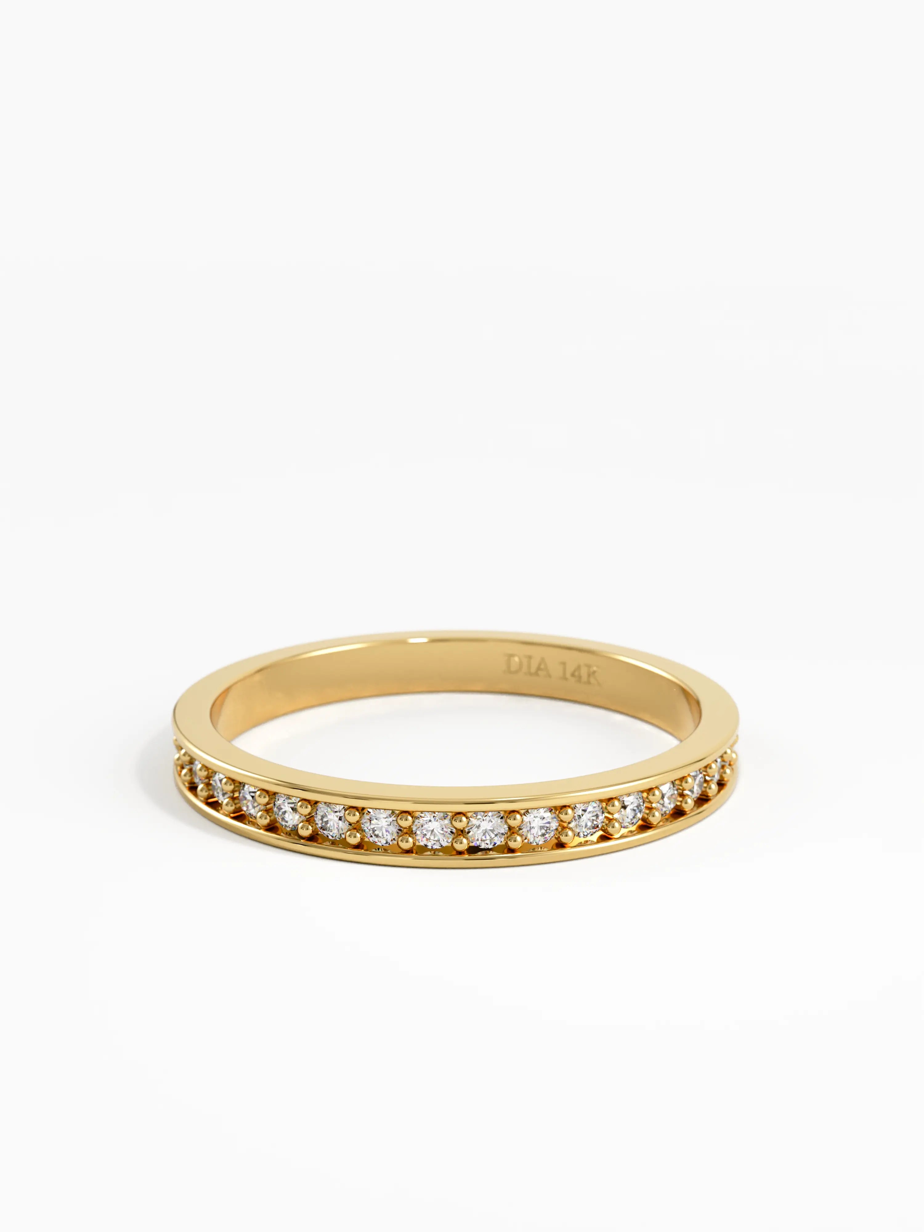 Channel Set Eternity Band, solid gold ring, view 4 | DiaFifth