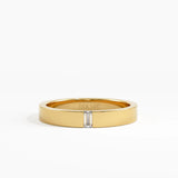 Solo Baguette Wedding Band, solid gold ring | DiaFifth
