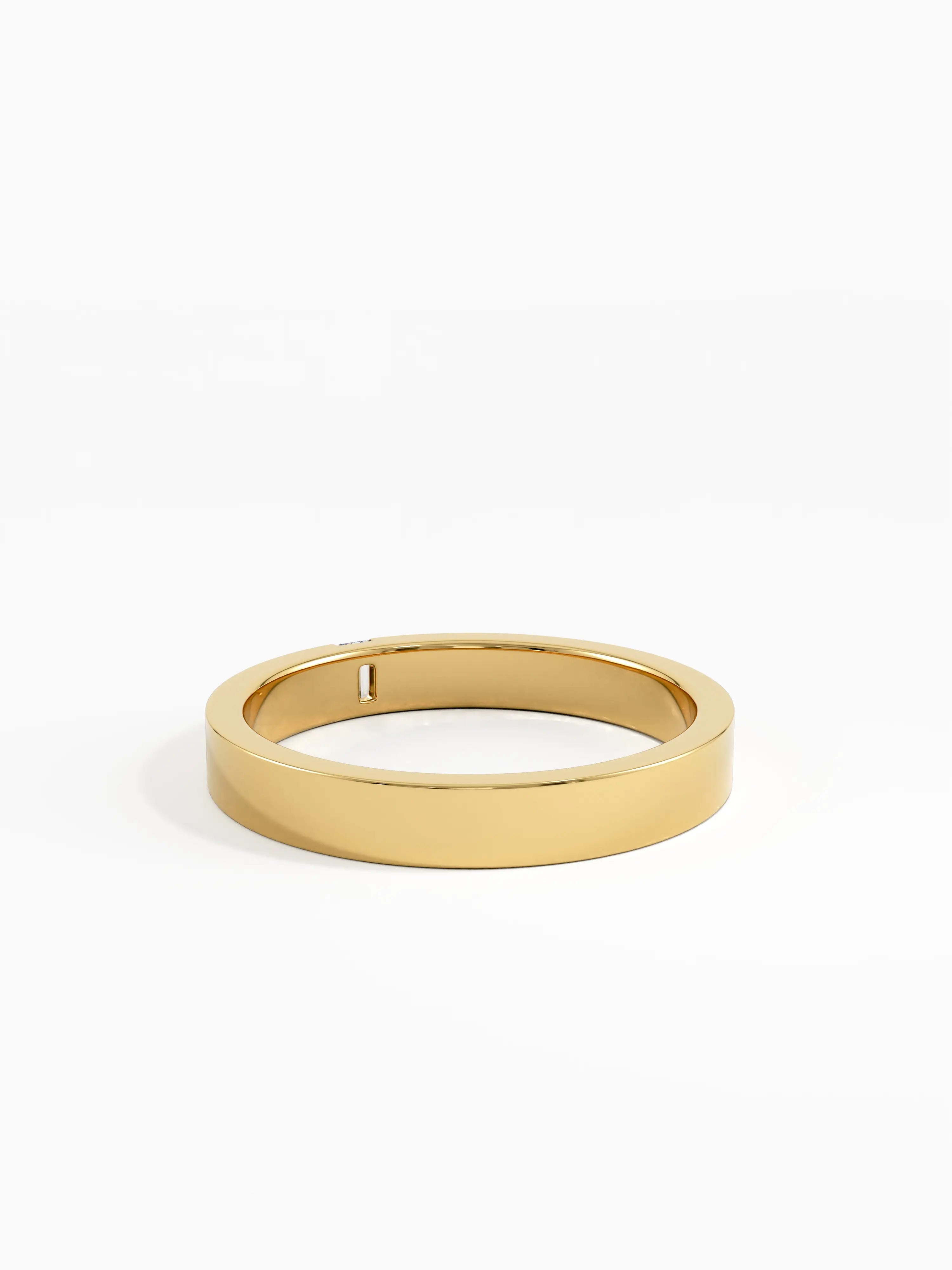 Solo Baguette Wedding Band, solid gold ring, view 4 | DiaFifth