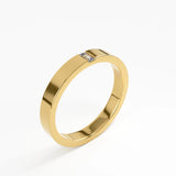 Solo Baguette Wedding Band, solid gold ring, view 5 | DiaFifth
