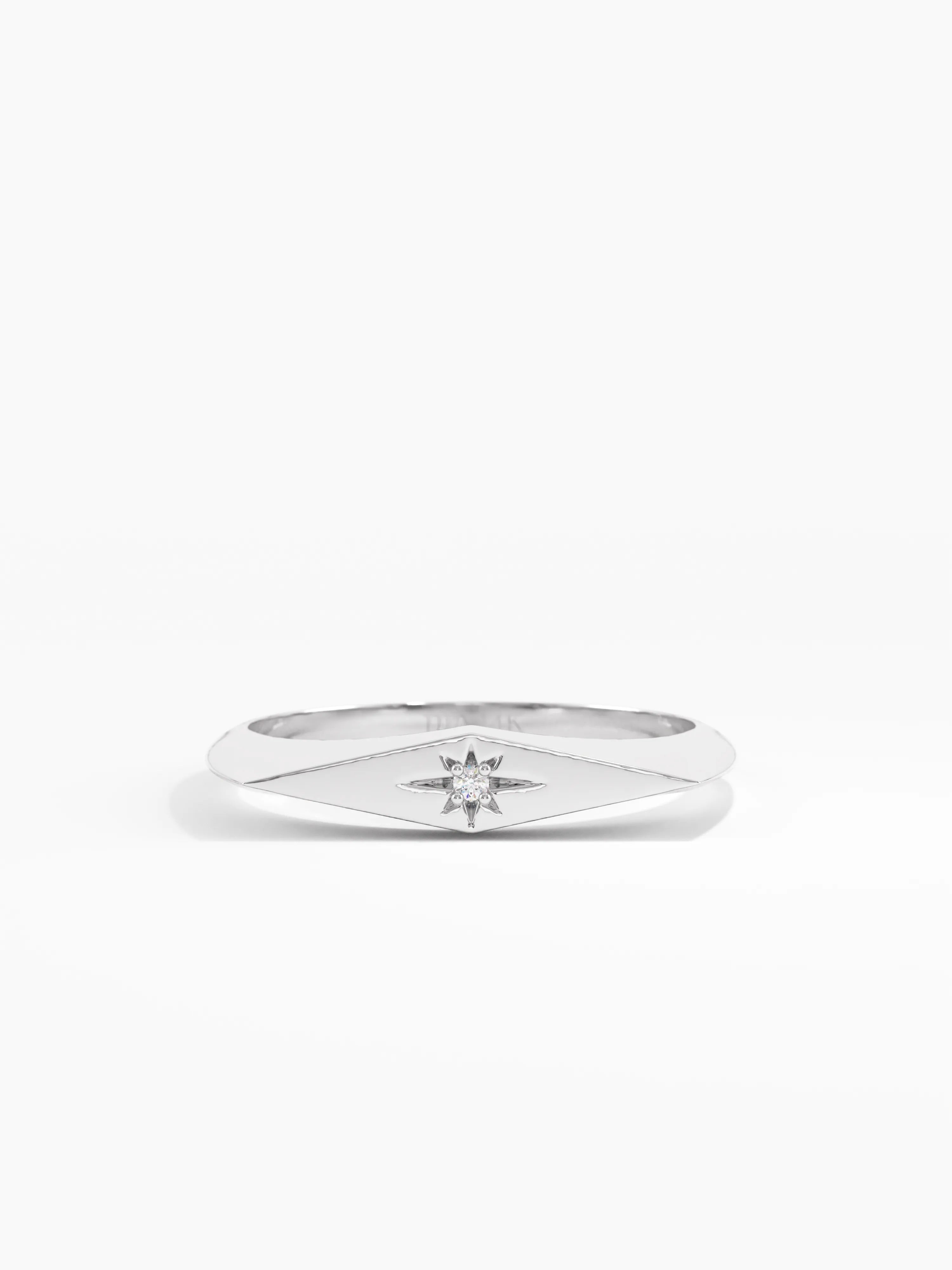 Rhombus Star Signet Ring, solid gold ring, view 7 | DiaFifth