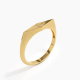 Rhombus Star Signet Ring, solid gold ring, view 5 | DiaFifth