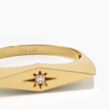 Rhombus Star Signet Ring, solid gold ring, view 2 | DiaFifth
