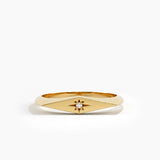 Rhombus Star Signet Ring, solid gold ring | DiaFifth