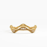 Sculpted Wave Wedding Ring, solid gold ring | DiaFifth