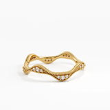 Sculpted Wave Wedding Ring, solid gold ring, view 8 | DiaFifth