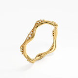 Sculpted Wave Wedding Ring, solid gold ring, view 5 | DiaFifth
