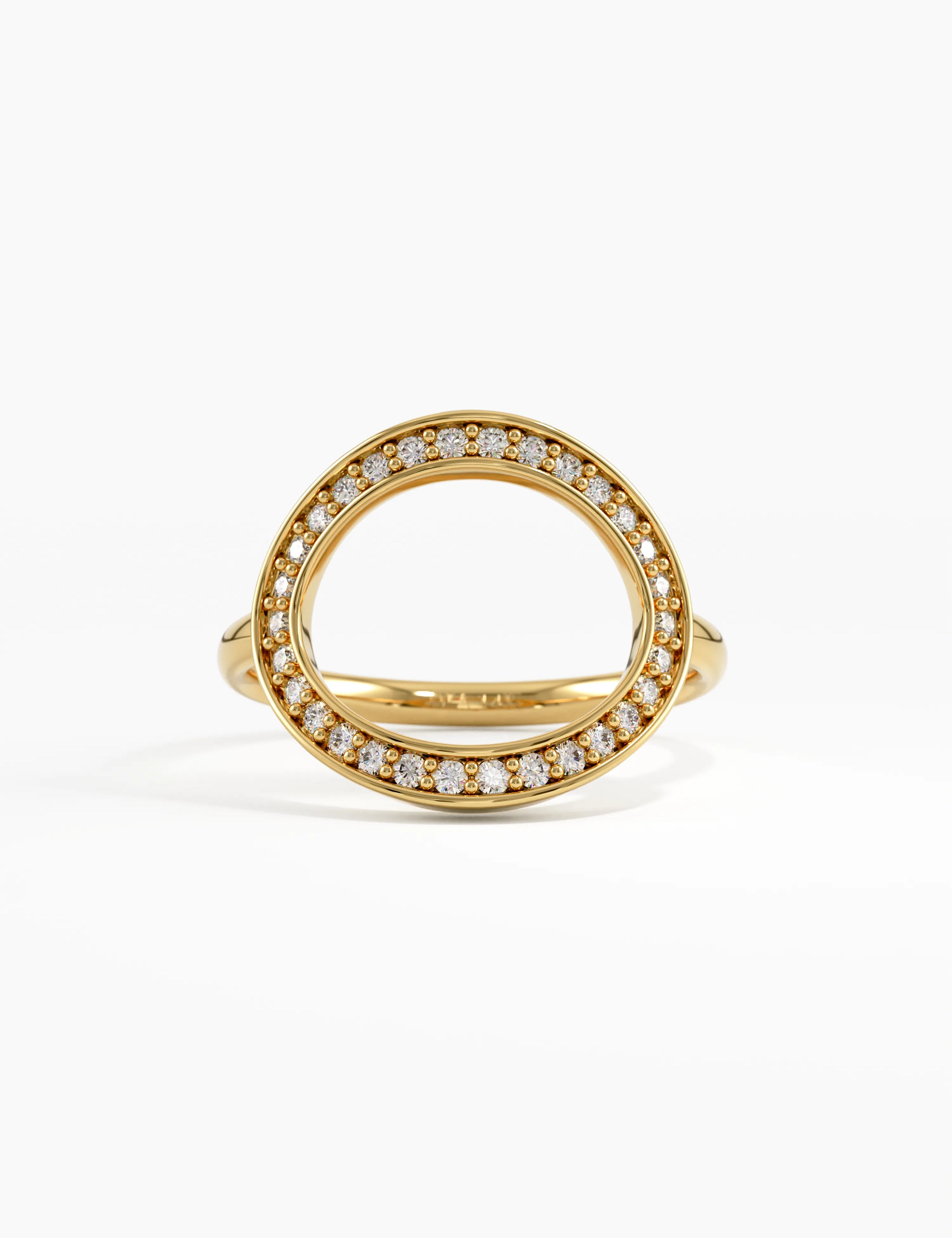 Diamond Circle Ring, solid gold ring | DiaFifth