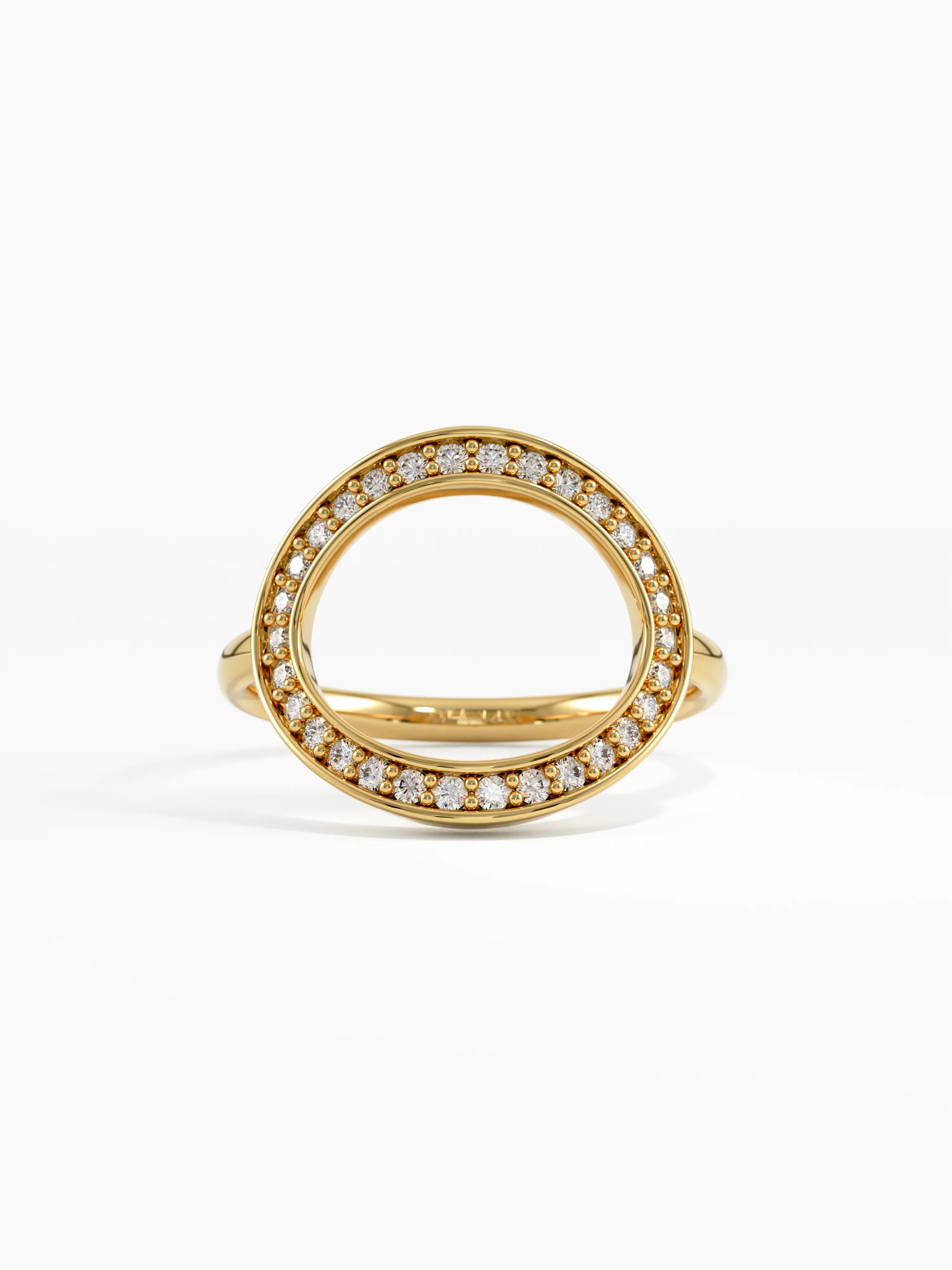 Diamond Circle Ring, solid gold ring | DiaFifth