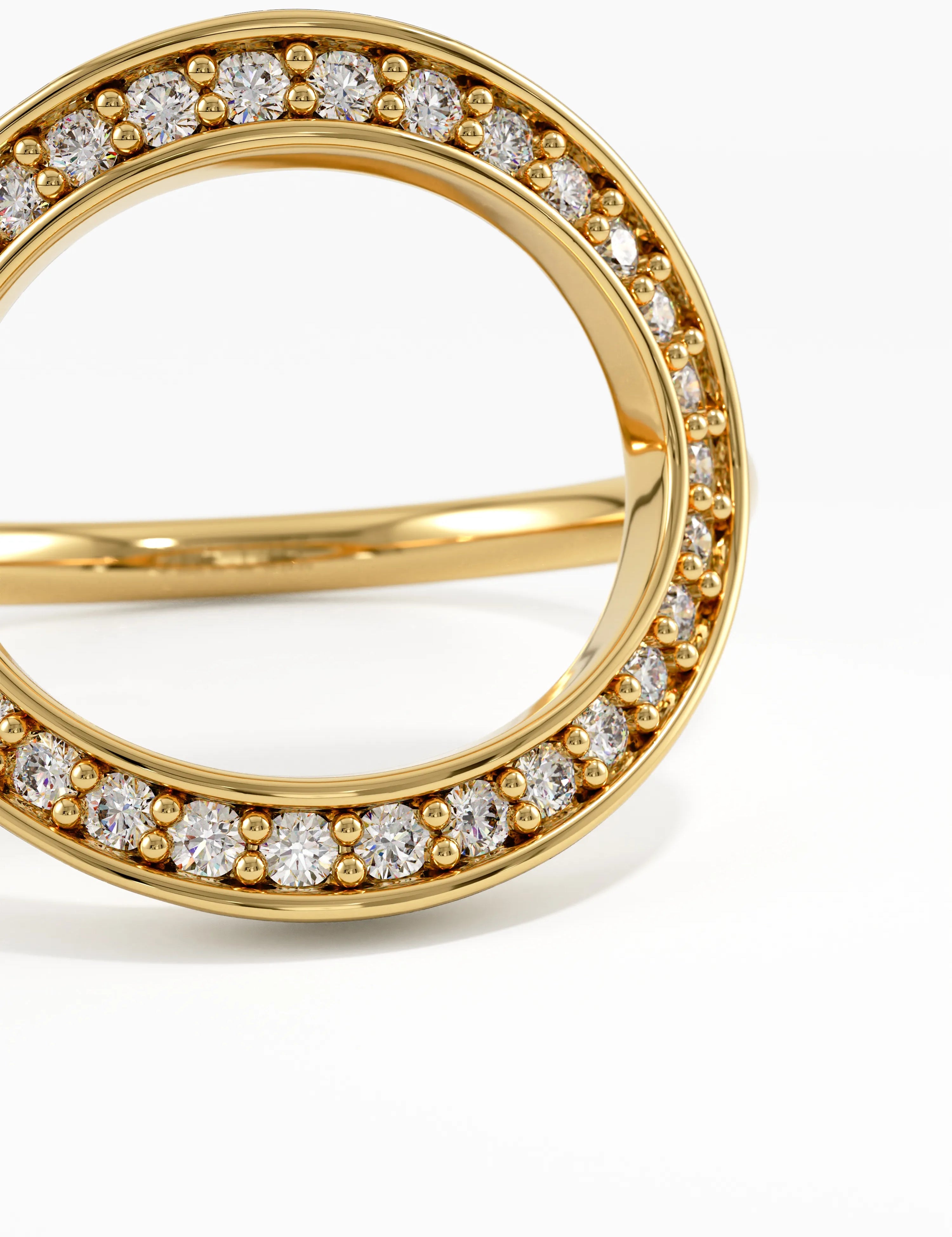 Diamond Circle Ring, solid gold ring, view 2 | DiaFifth