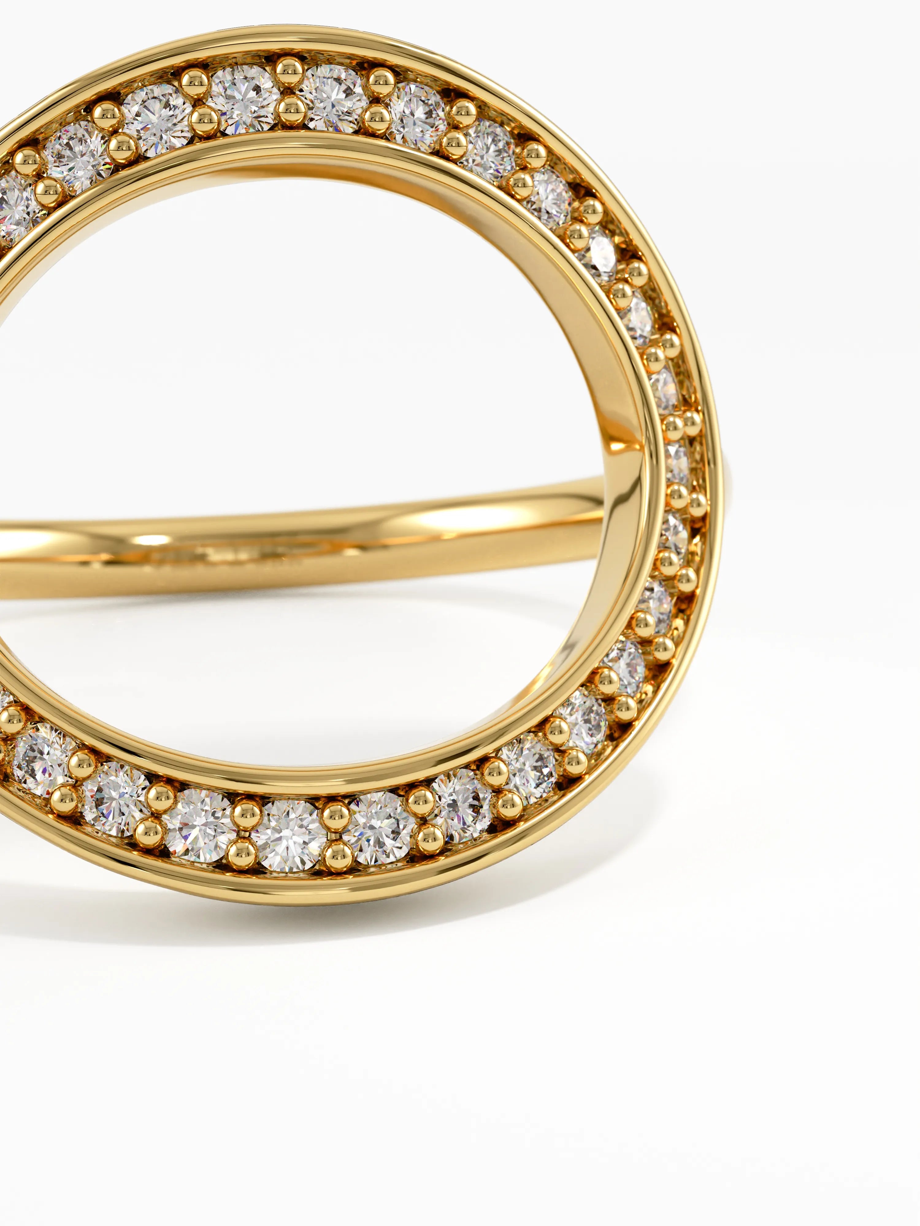 Diamond Circle Ring, solid gold ring, view 2 | DiaFifth