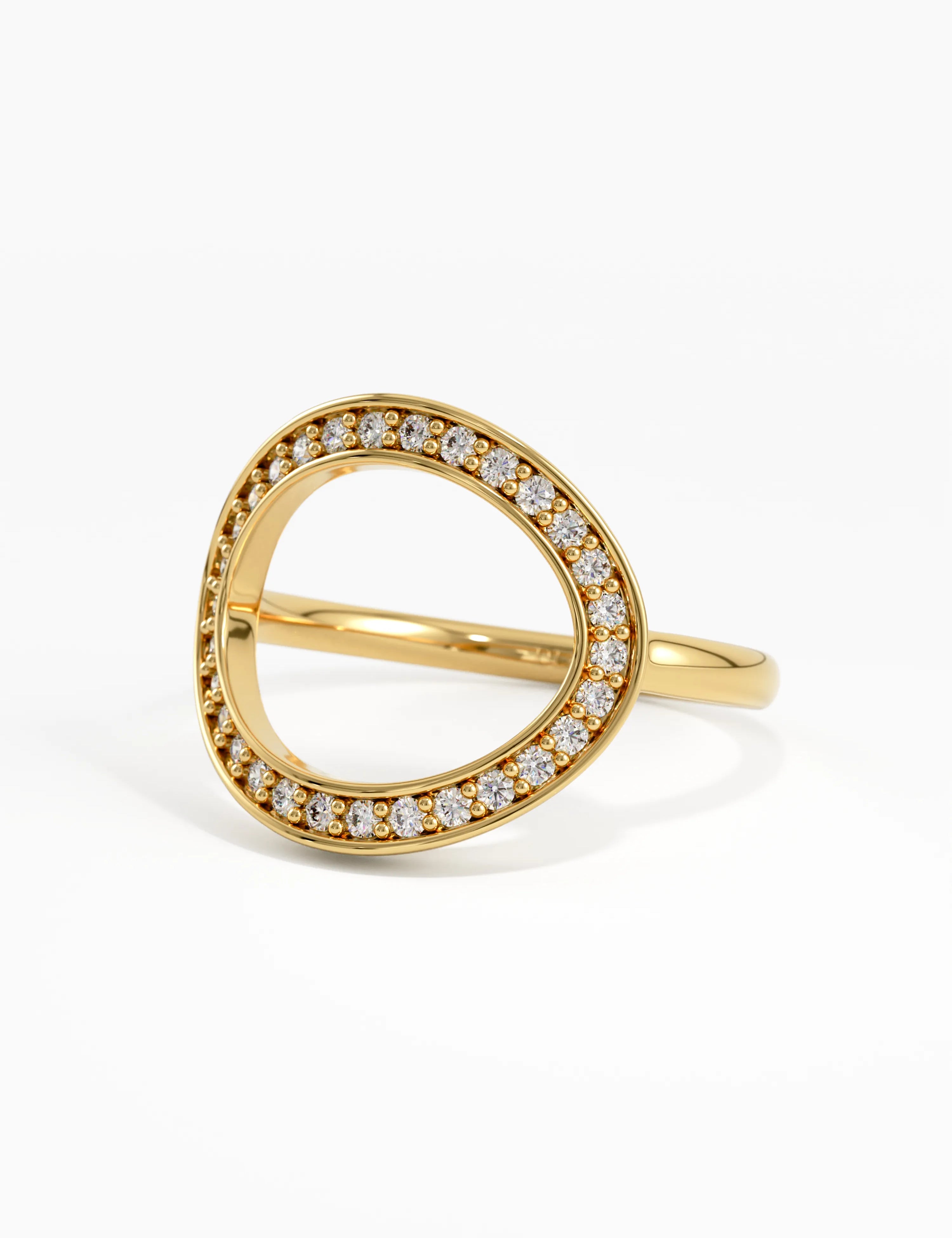 Diamond Circle Ring, solid gold ring, view 8 | DiaFifth