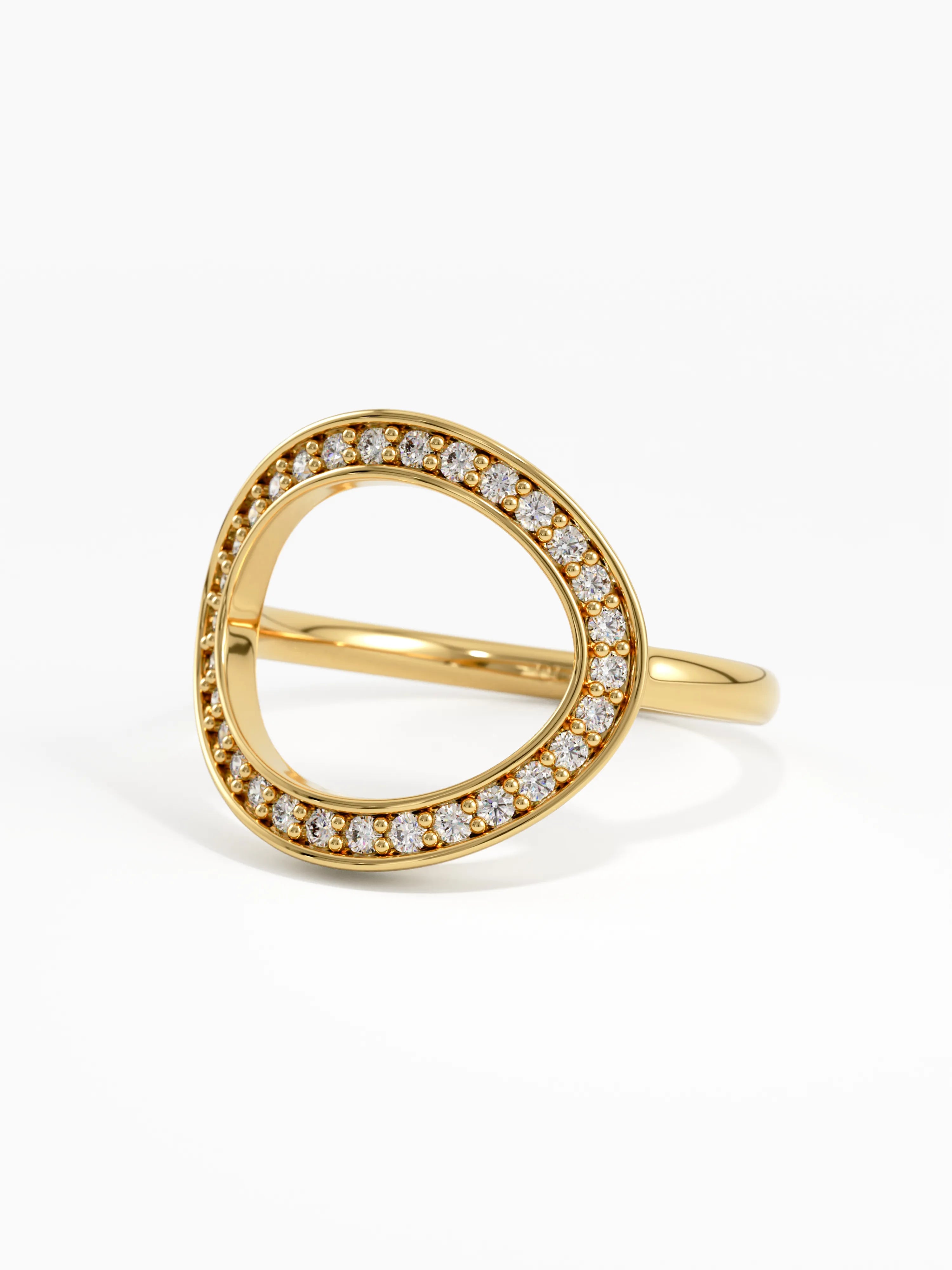 Diamond Circle Ring, solid gold ring, view 8 | DiaFifth