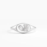 Mixed Cut Signet Ring, solid gold ring, view 7 | DiaFifth