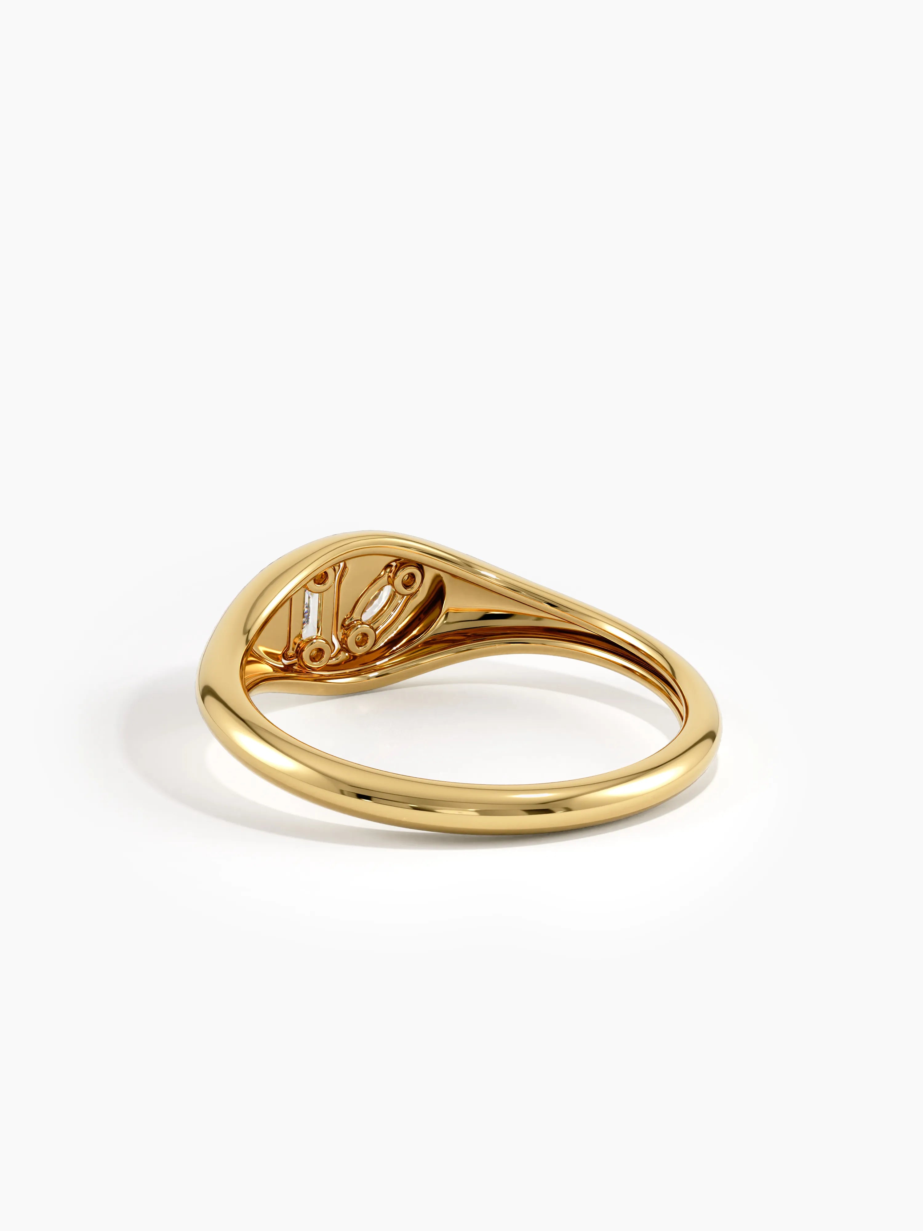 Mixed Cut Signet Ring, solid gold ring, view 8 | DiaFifth