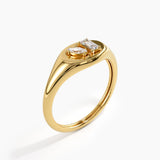 Mixed Cut Signet Ring, solid gold ring, view 5 | DiaFifth