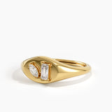 Mixed Cut Signet Ring, solid gold ring, view 4 | DiaFifth