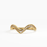 Deep Wave Wedding Ring, solid gold ring | DiaFifth