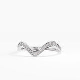 Deep Wave Wedding Ring, solid gold ring, view 7 | DiaFifth