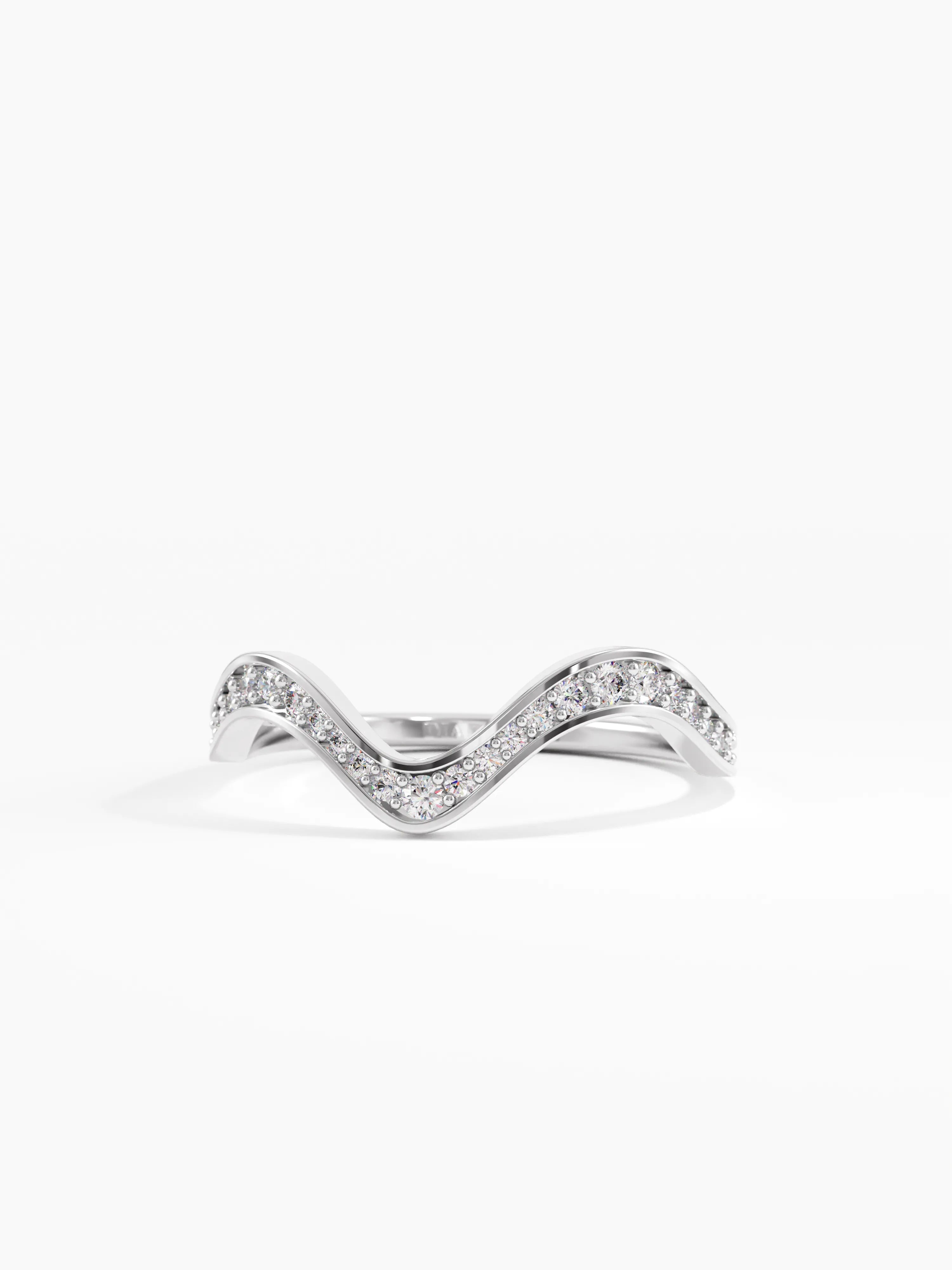 Deep Wave Wedding Ring, solid gold ring, view 7 | DiaFifth