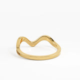 Deep Wave Wedding Ring, solid gold ring, view 4 | DiaFifth