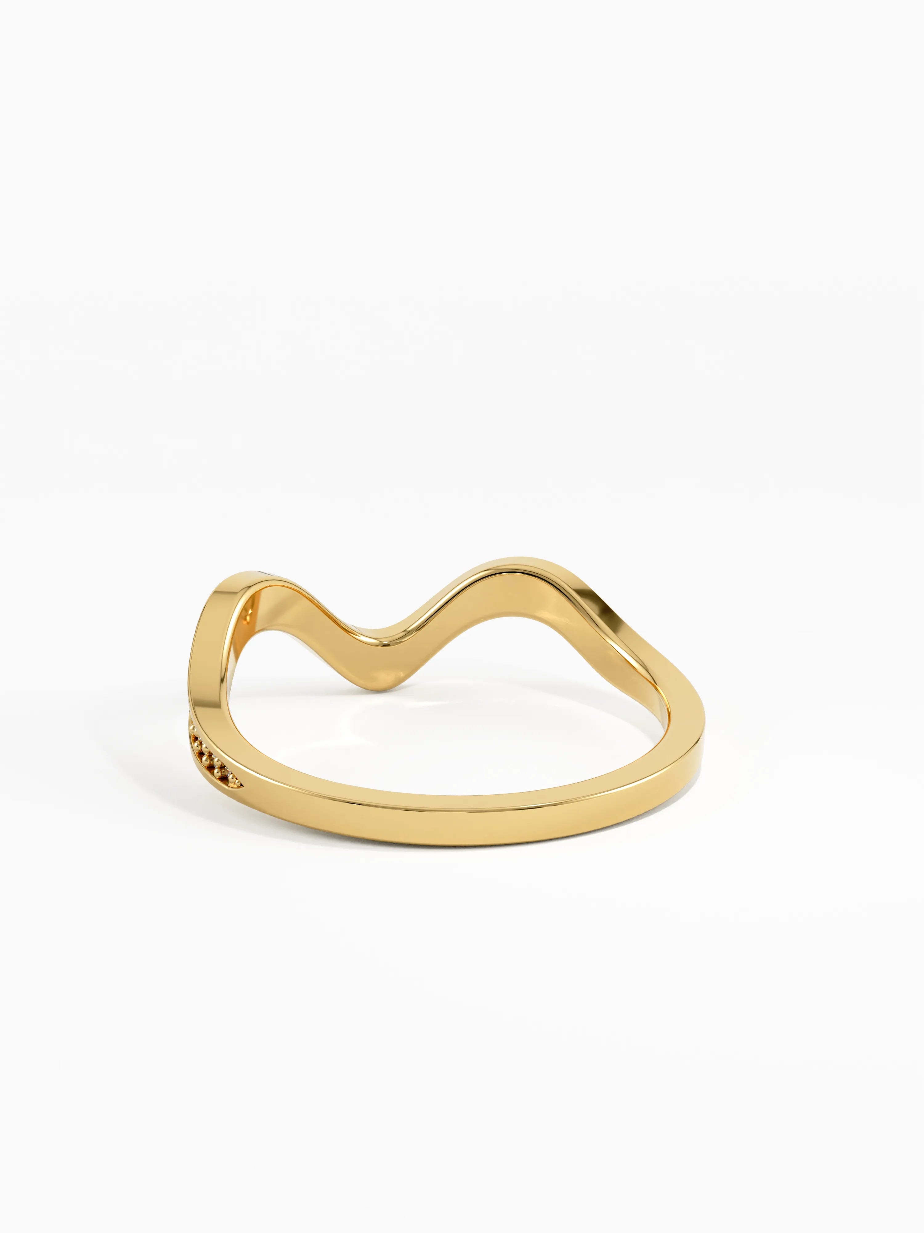 Deep Wave Wedding Ring, solid gold ring, view 4 | DiaFifth