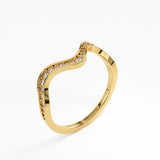 Deep Wave Wedding Ring, solid gold ring, view 5 | DiaFifth