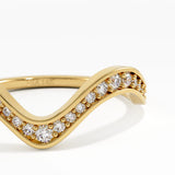 Deep Wave Wedding Ring, solid gold ring, view 2 | DiaFifth