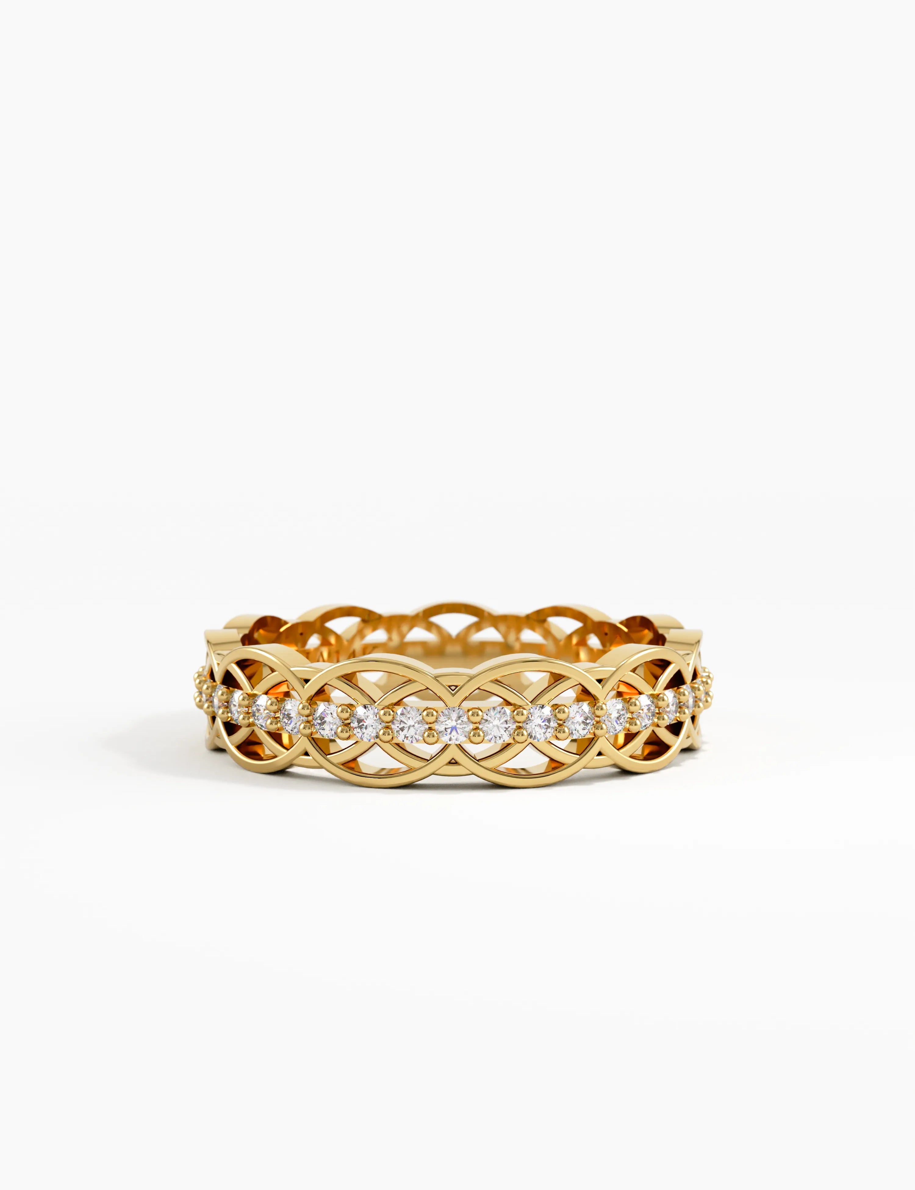 Celtic Knot Wedding Band, solid gold ring | DiaFifth