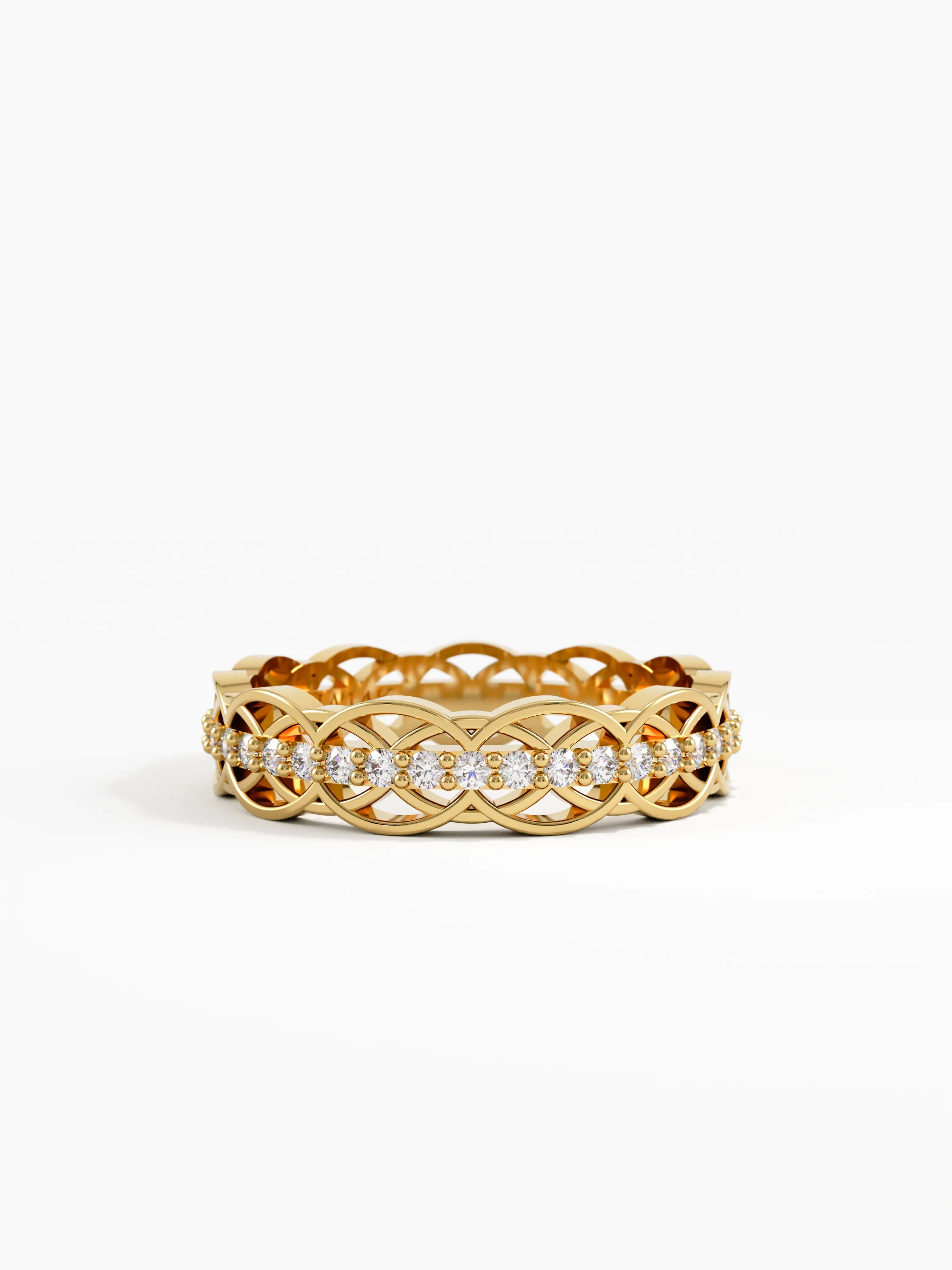 Celtic Knot Wedding Band, solid gold ring | DiaFifth