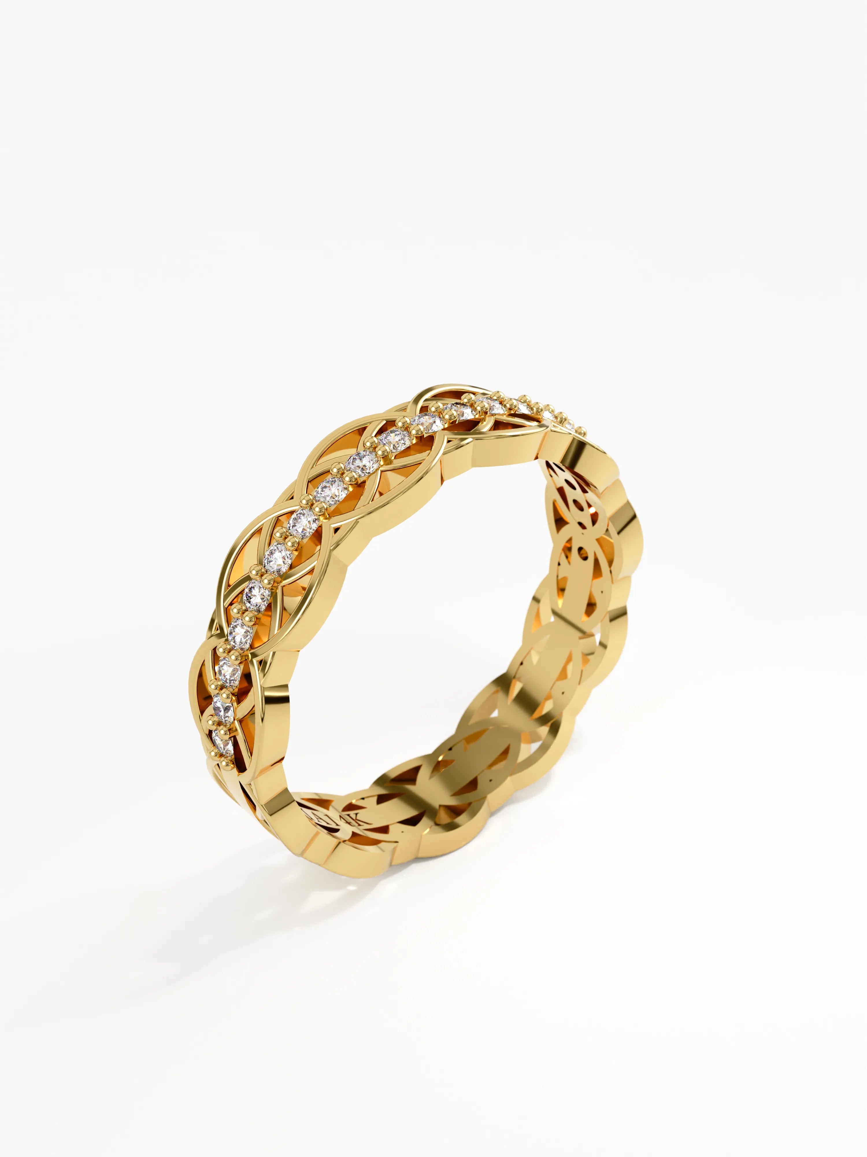 Celtic Knot Wedding Band, solid gold ring, view 5 | DiaFifth