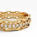 Celtic Knot Wedding Band, solid gold ring, view 2 | DiaFifth