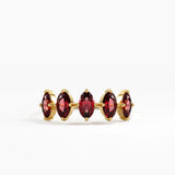 Gold Garnet Ring, solid gold ring | DiaFifth